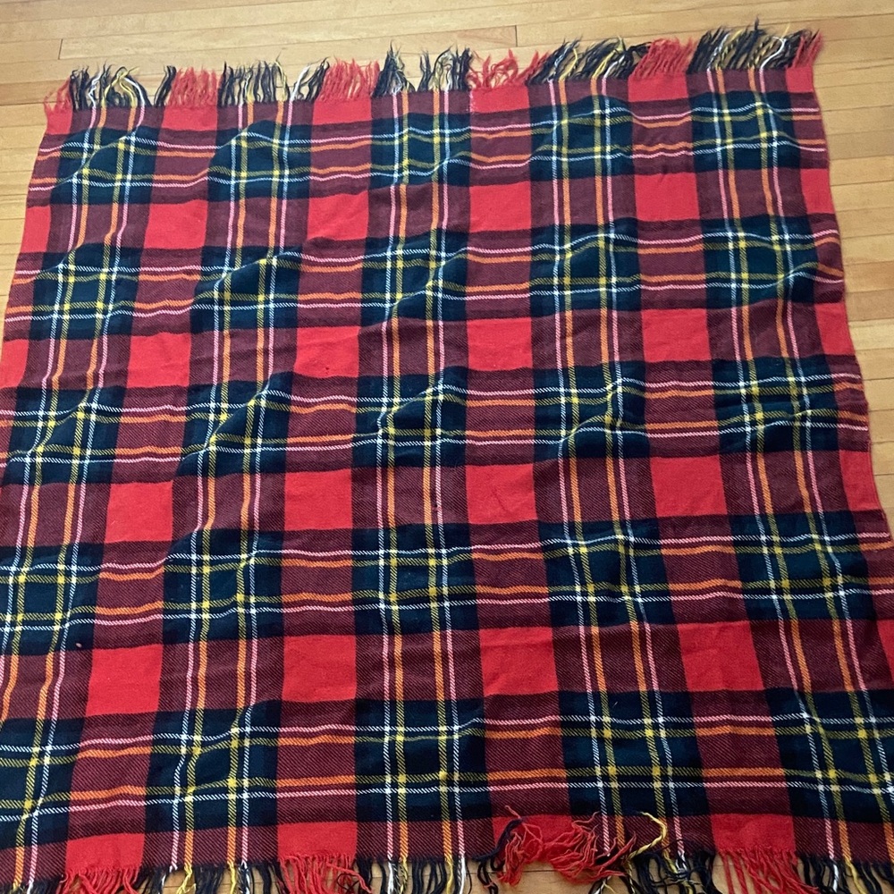 Wool Red and Black tartan blanket